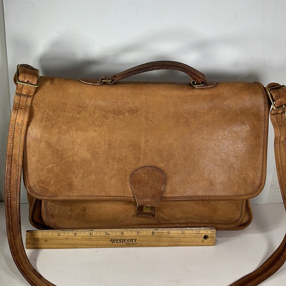 Coach Vintage Brown Leather Briefcase Bag - Made in USA - Heavily Distressed - Picture 9 of 16